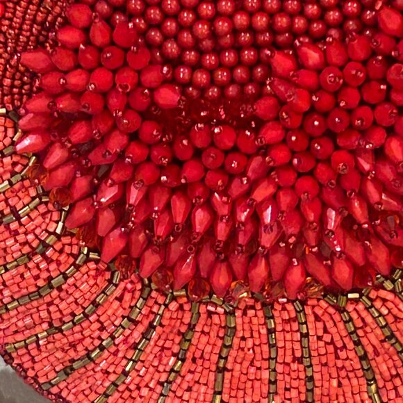 Tik Tok Viral Handcrafted in India Red Crab Gold Eyes Beaded Crossbody Bag NWT - Picture 4 of 7